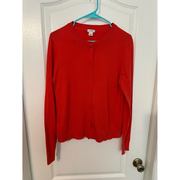 J. Crew Sweaters - ❤️🔥J.Crew - Red Button-Front Crewneck Cardigan - L